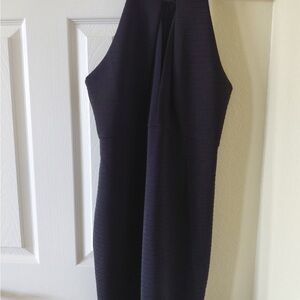 Sleeveless Black Halter Sheath Dress